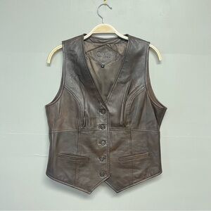 CAbi Dark Brown Leather Vest